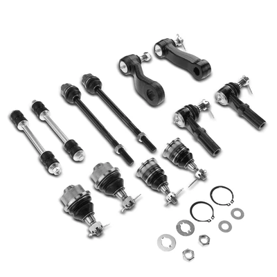 12 Pcs Front Sway Bar Link Tie Rod End & Ball Joint