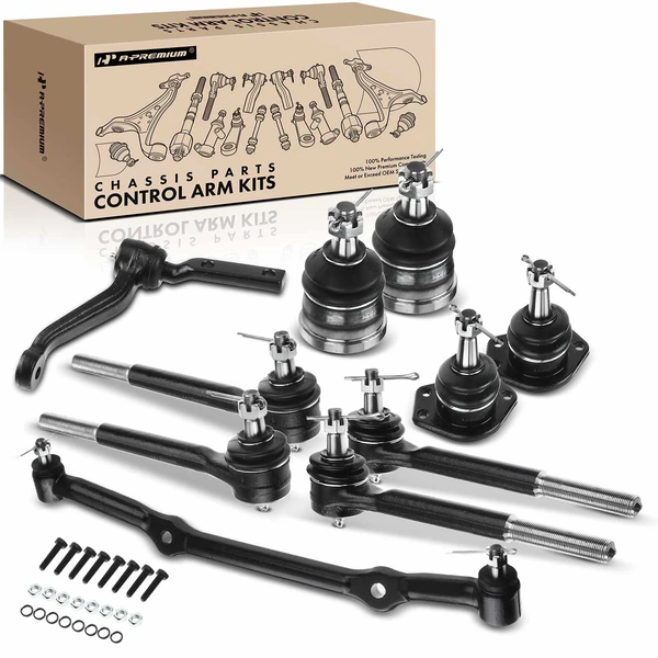 A Set of 10 Ball Joint Center Link Idler Arm Tie Rod End Kit Inner & Outer A-Premium APCA1150