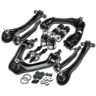 14 Pcs Front & Rear Control Arm with Ball Joint Tie Rod End