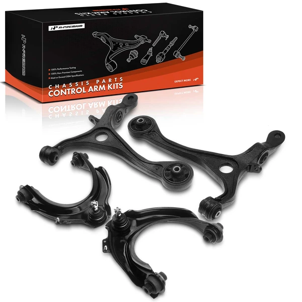 2003-2007 Honda Accord 4-Pc Control Arm and Ball Joint Kit, Front Driver & Passenger with Ball Joint A-Premium APCA1170