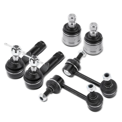 6 Pcs Stabilizer Bar Link & Tie Rod End & Ball Joint