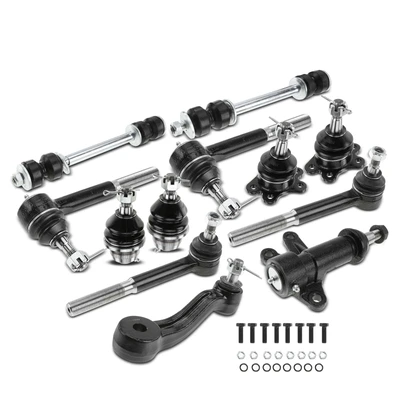 12 Pcs Front Control Arm Sway Bar Link Tie Rod End Ball Joint