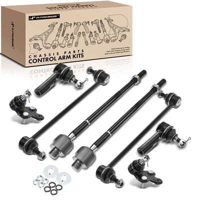 8 Pcs Front Stabilizer Bar Link & Tie Rod End & Ball Joint
