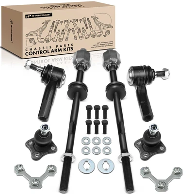 6 Pcs Front Tie Rod End Assembly with Ball Joint