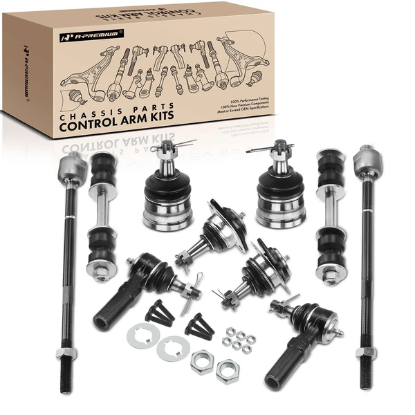 A Set of 10 Ball Joint Sway Bar Link and Tie Rod End Kit Front & Rear A-Premium APCA1294