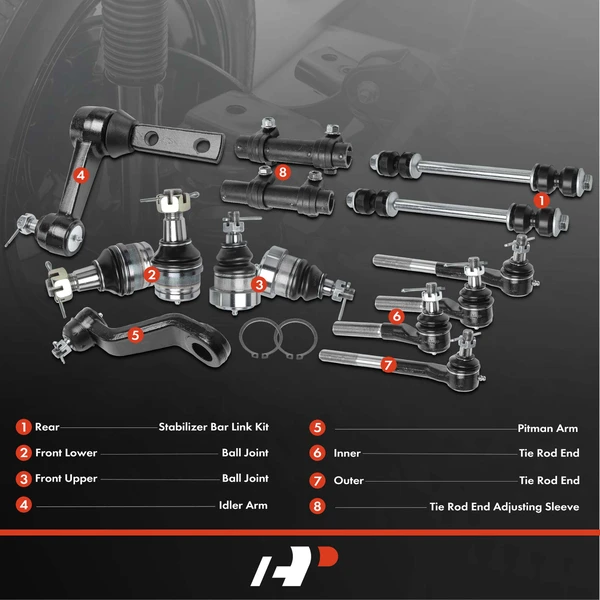 A Set of 14 Ball Joint and Sway Bar Link Full Kit Front & Rear A-Premium APCA1301
