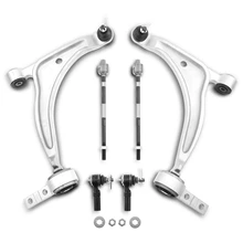 6 Pcs Front Control Arm with Ball Joint Tie Rod End Link Kit