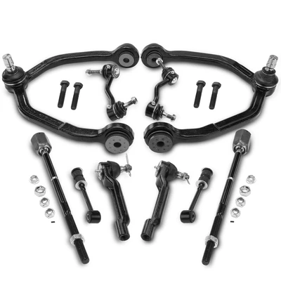 10 Pcs Control Arm with Ball Joint Sway Bar Link Tie Rod End