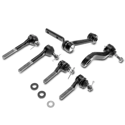 6 Pcs Inner & Outer Tie Rod End Pitman & Idler Arm