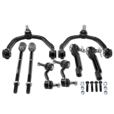 8 Pcs Control Arm with Ball Joint & Sway Bar Link Tie Rod End