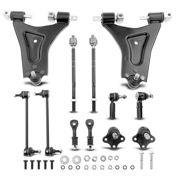 A Set of 12 Control Arm Ball Joint Sway Bar Link Tie Rod End Kit Front & Rear A-Premium APCA1427