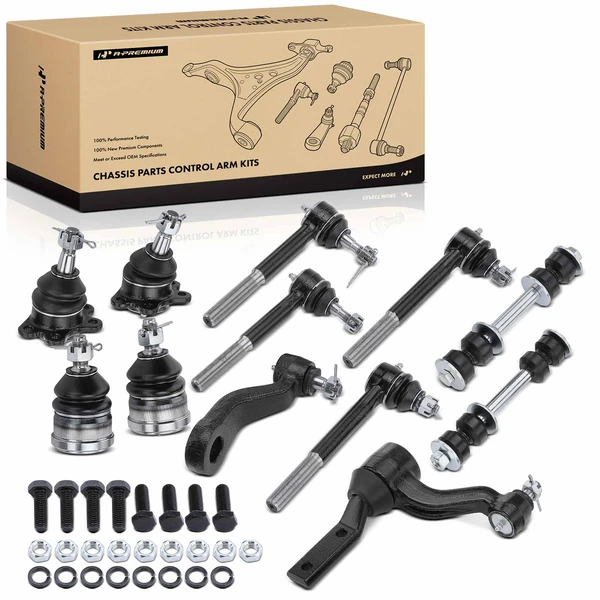 1988-1992 Chevrolet C2500 A Set of 12 Ball Joint and Sway Bar Link Full Kit Front Side A-Premium APCA1460