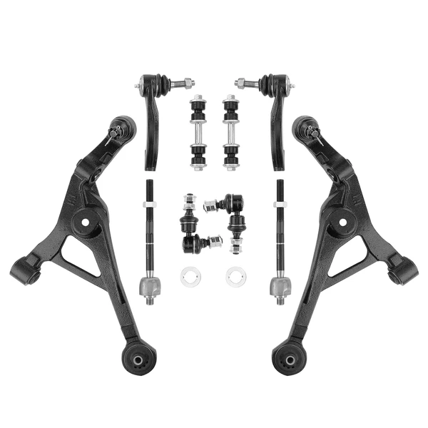 A Set of 10 Control Arm Sway Bar Link and Tie Rod End Kit Front Lower A-Premium APCA1487