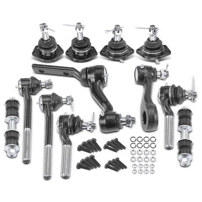 12 Pcs Idler & Pitman Arm Sway Bar Link & Tie Rod End Ball Joint