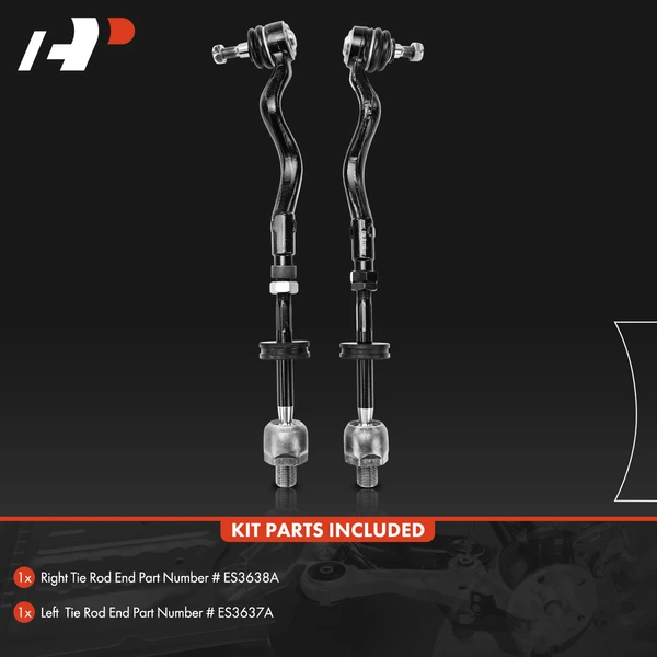 2 Pcs Front Inner & Outer Tie Rod End for BMW E36 E46 318i 318is 325i 328is M3 Z3