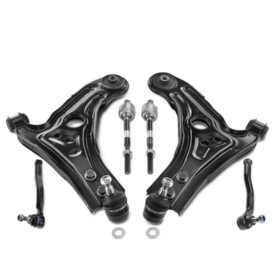 6 Pcs Front Control Arm with Ball Joint Tie Rod Ends Kit