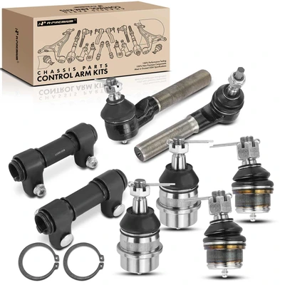 8 Pcs Front Steering Tie Rod End & Ball Joint