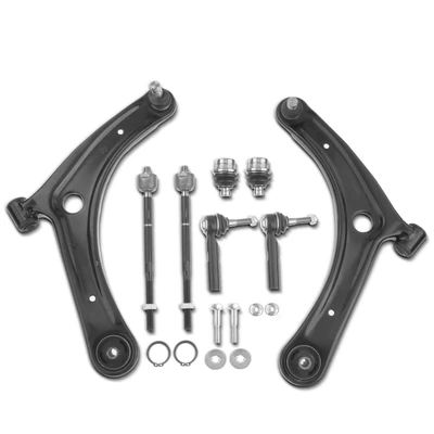 8 Pcs Front Control Arm with Ball Joint Tie Rod End
