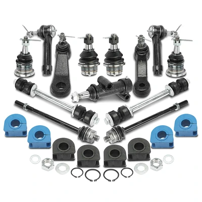 17 Pcs Control Arms & Ball Joint Sway Bar Link Tie Rod End