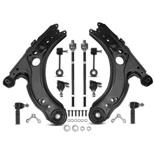 2000-2001 Volkswagen Jetta A Set of 10 Control Arm Ball Joint Sway Bar Link Tie Rod End Kit Front Side A-Premium APCA1696