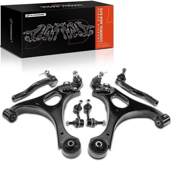 2006-2011 Honda Civic A Set of 6 Control Arm Sway Bar Link and Tie Rod End Kit Front Side A-Premium APCA1742