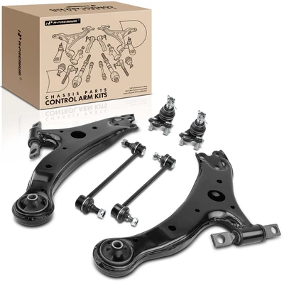 6 Pcs Front & Rear Control Arm with Ball Joint Stabilizer Bar Link