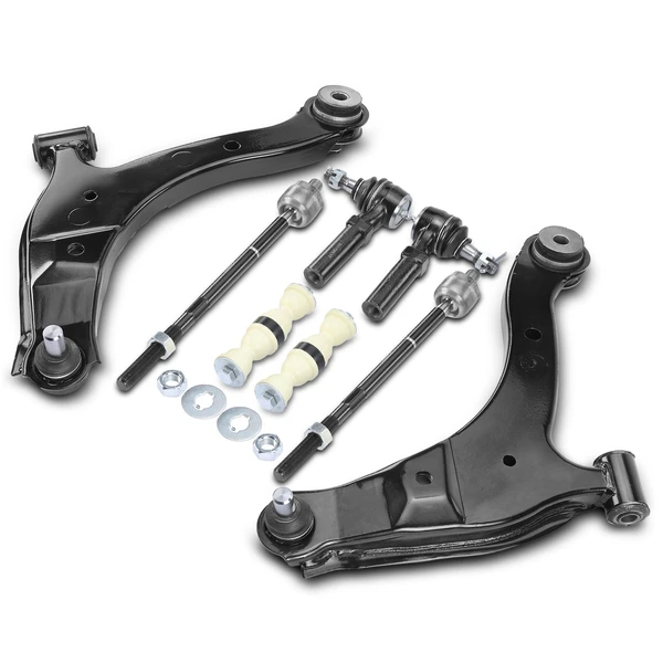 A Set of 8 Control Arm Sway Bar Link and Tie Rod End Kit Front Inner & Outer A-Premium APCA1847