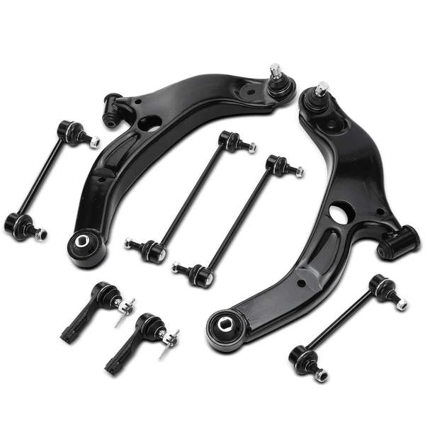 A Set of 8 Control Arm Sway Bar Link and Tie Rod End Kit Front & Rear A-Premium APCA1851