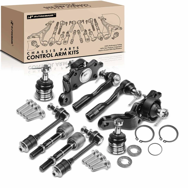 2004-2007 Toyota Sequoia A Set of 10 Ball Joint Sway Bar Link and Tie Rod End Kit Front Side A-Premium APCA1894