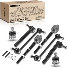 2007-2012 Nissan Versa A Set of 8 Ball Joint Sway Bar Link and Tie Rod End Kit Front Side A-Premium APCA1926