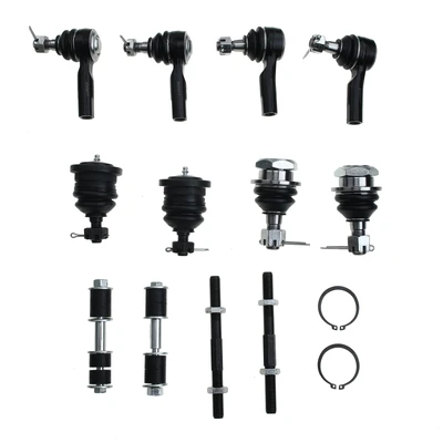 12 Pcs Front Inner & Outer Tie Rod Sway Bar End Link Ball Joints
