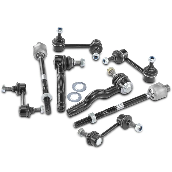 A Set of 8 Sway Bar Link and Tie Rod End Kit Front & Rear, Outer A-Premium APCA2048