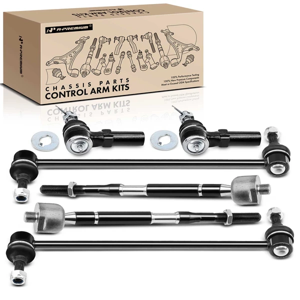 2011-2017 Honda Odyssey A Set of 6 Sway Bar Link and Tie Rod End Kit Front Side A-Premium APCA2085