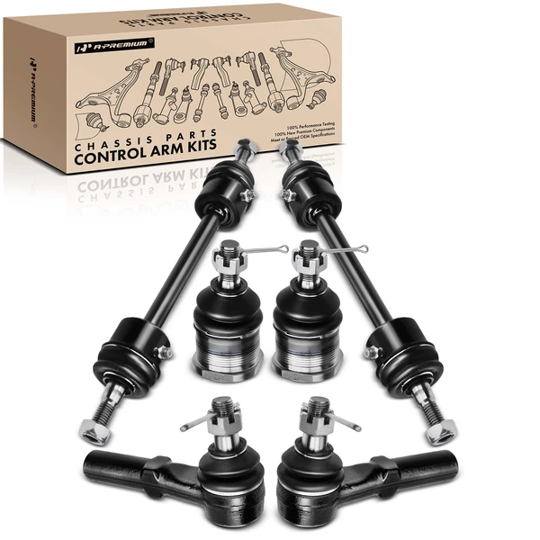 1992-1995 Dodge Viper A Set of 6 Ball Joint Sway Bar Link and Tie Rod End Kit Front Side A-Premium APCA2114