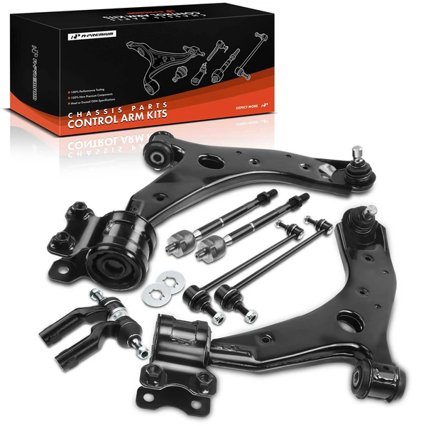 A Set of 8 Control Arm Sway Bar Link and Tie Rod End Kit Front Side A-Premium APCA2160