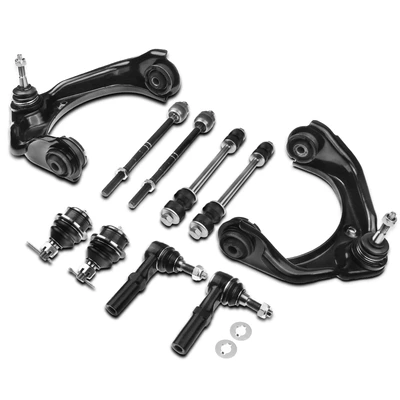 10 Pcs Front Control Arm with Ball Joint Sway Bar Link Tie Rod End