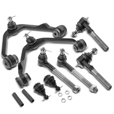 10 Pcs Front Control Arm with Ball Joints Tie Rod End