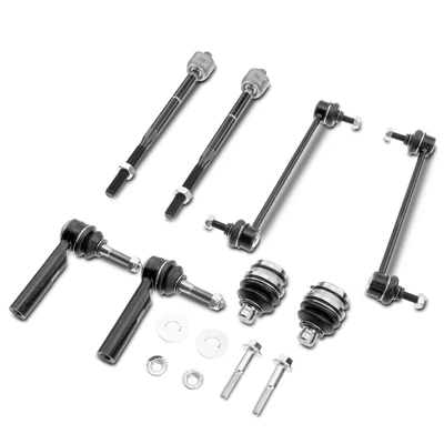 8 Pcs Front Stabilizer Bar Link with Ball Joint Tie Rod End