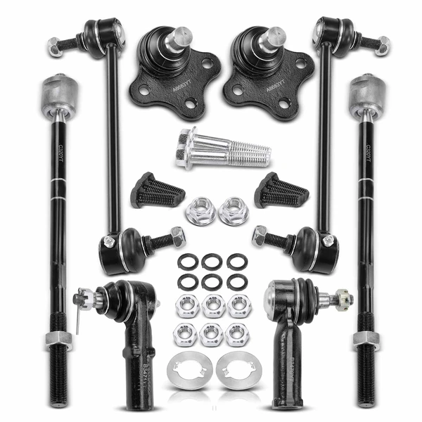 A Set of 8 Ball Joint Sway Bar Link and Tie Rod End Kit Front Side A-Premium APCA2309