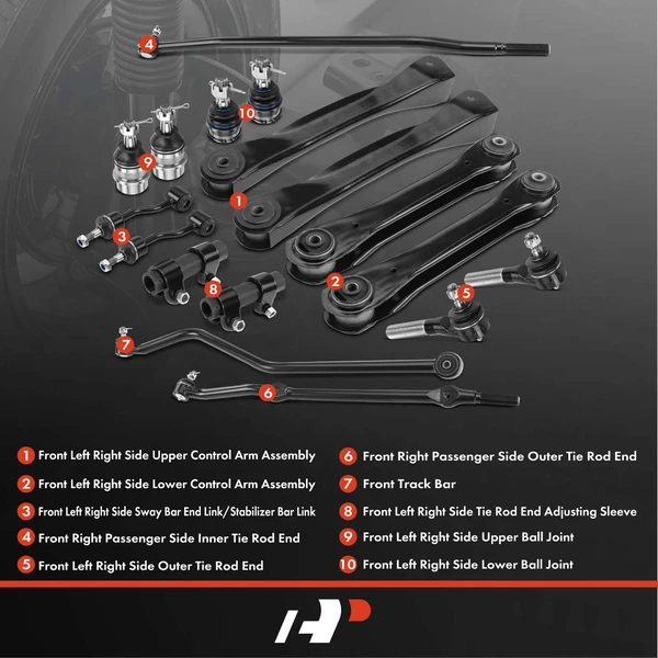 A Set of 17 Control Arm and Ball Joint Full Kit Front Side A-Premium APCA2330