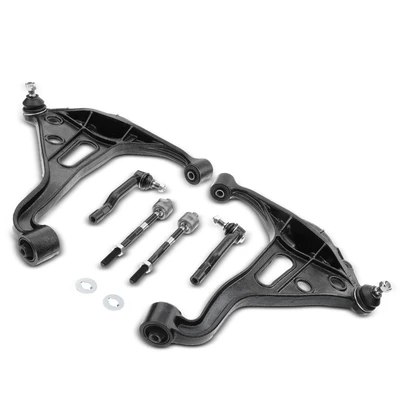 6 Pcs Front Lower Control Arm & Ball Joint Tie Rod End