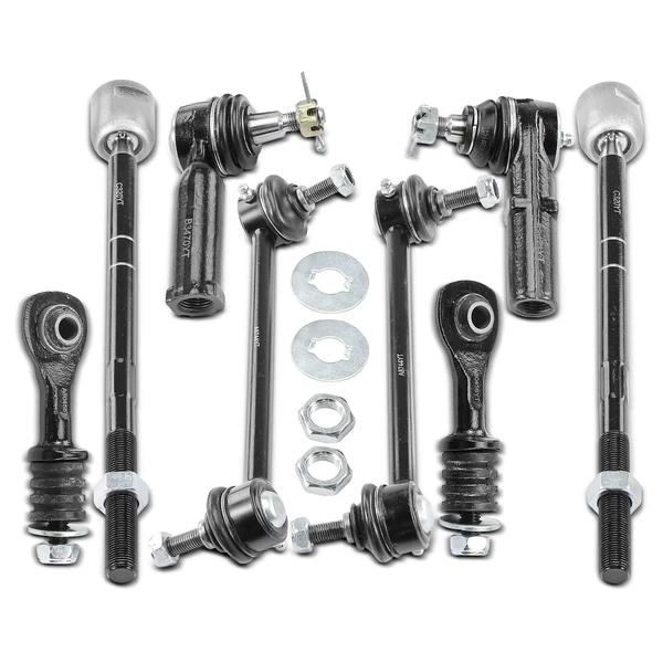 A Set of 8 Sway Bar Link and Tie Rod End Kit Front & Rear A-Premium APCA2428