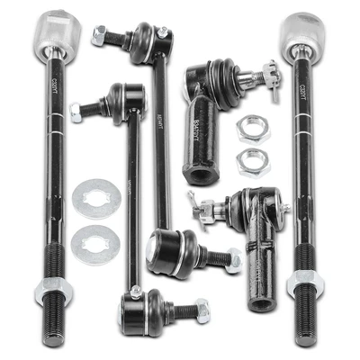 6 Pcs Stabilizer Bar End Link & Tie Rod End