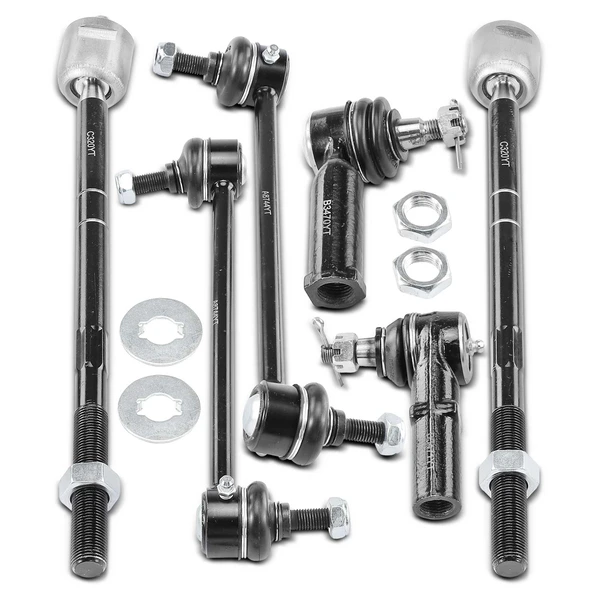 A Set of 6 Sway Bar Link and Tie Rod End Kit Front Side A-Premium APCA2426