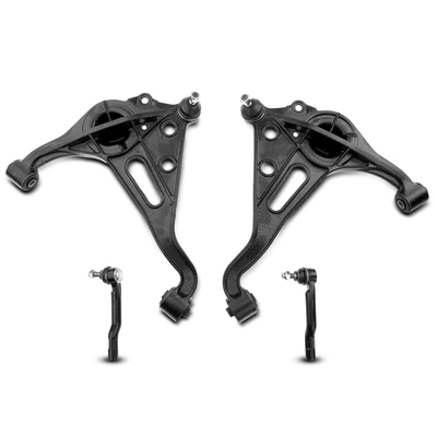 4 Pcs Front Lower Control Arm with Ball Joint Tie Rod End
