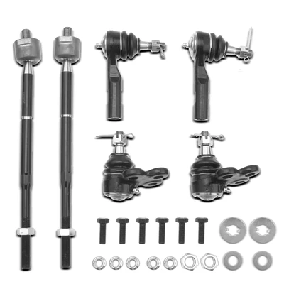 6 Pcs Front Tie Rod End & Ball Joint