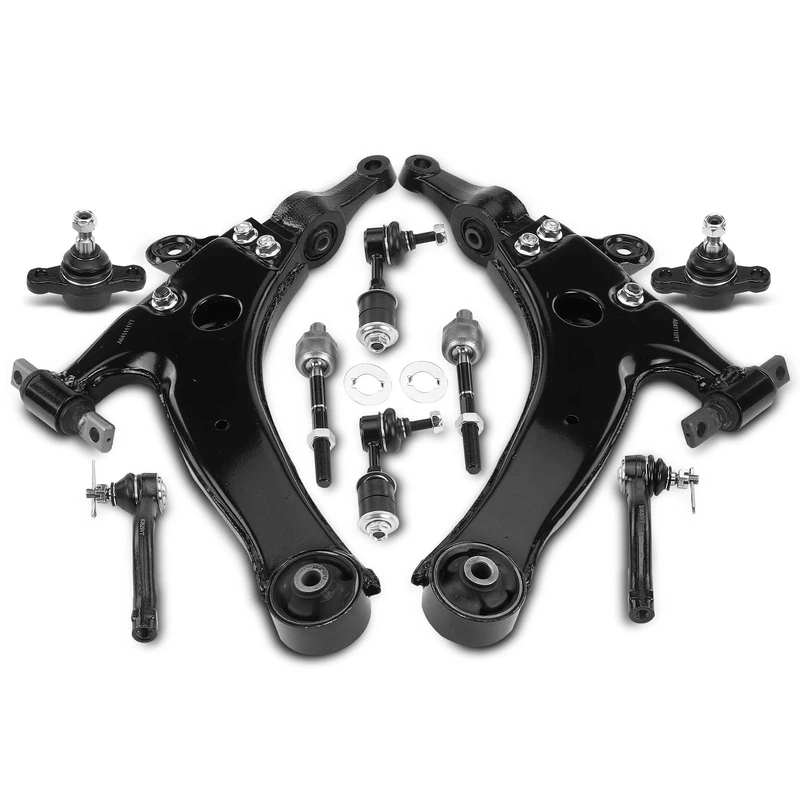 2002-2005 Hyundai Sonata A Set of 10 Control Arm Ball Joint Sway Bar Link Tie Rod End Kit Front Side A-Premium APCA2473