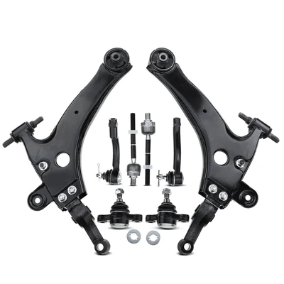 8 Pcs Front Control Arm & Tie Rod End & Ball Joint