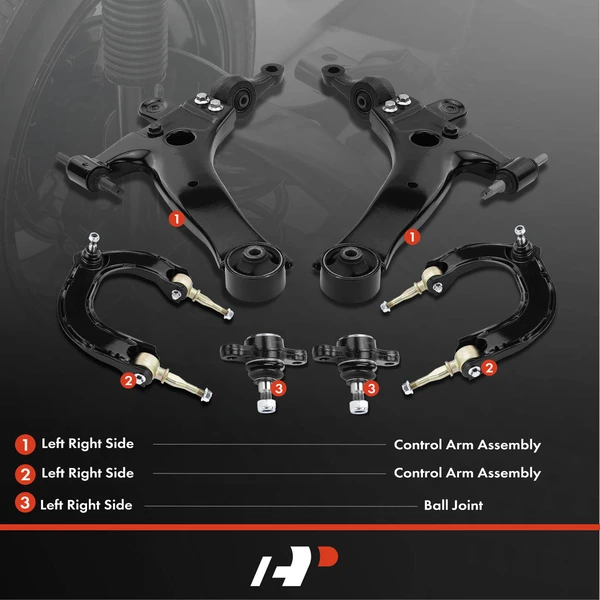 A Set of 6 Control Arm and Ball Joint Kit Front Side A-Premium APCA2469