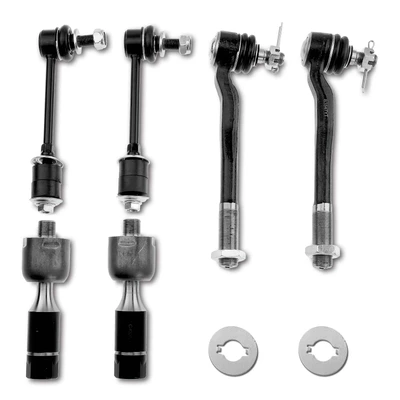 6 Pcs Front Stabilizer Bar End Link Inner & Outer Tie Rod End